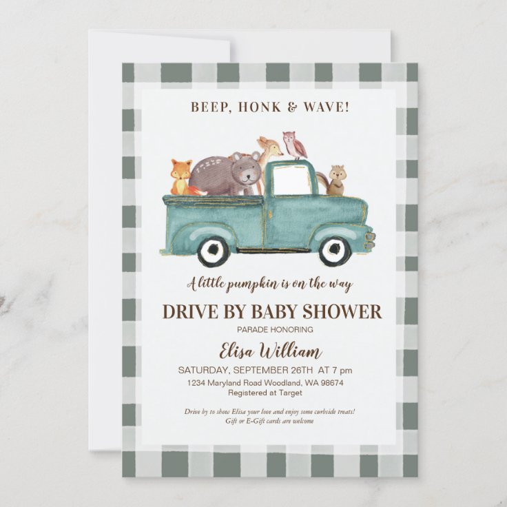 Woodland Drive By Baby Shower Invitation Zazzle