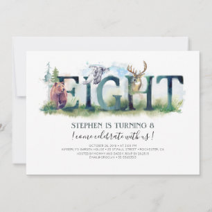 Woodland Eight - 8th Birthday Invitation