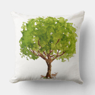 Woodland Elf and Friends Throw Pillow