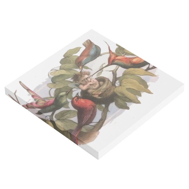 Woodland Elf in Nest: Antique Bird Sprite Fairy Gallery Wrap (3/4)