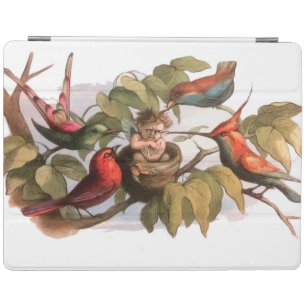 Woodland Elf in Nest: Antique Bird Sprite Fairy iPad Smart Cover