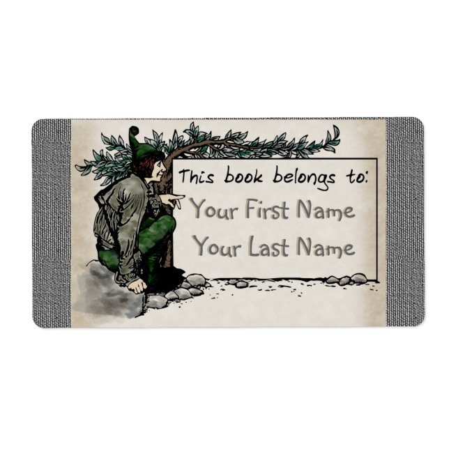 Woodland Elf (Personalized Bookplate) Label (Front)