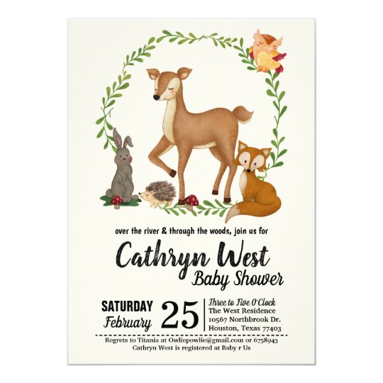 Woodland Enchanted Forest Baby Shower Invitation | Zazzle.com