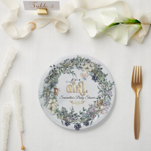 Woodland enchanted forest Baby Shower  Paper Plates