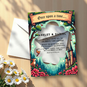 Woodland Enchanted Forest Castle Fairytale Wedding Acrylic Invitations