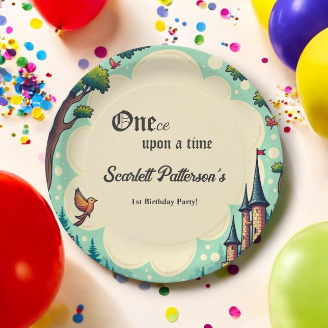 Woodland Enchanted Forest Fairytale 1st Birthday Paper Plates (Creator Uploaded)