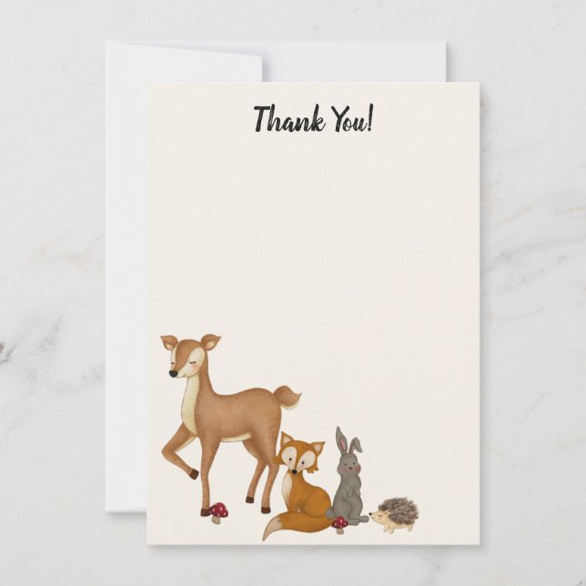 Woodland Enchanted Forest Thank You Notes (Front)