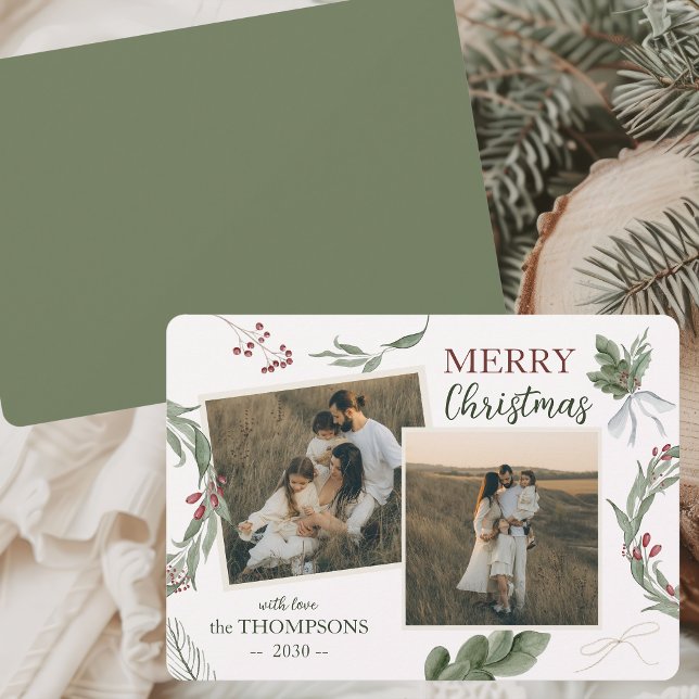 Woodland Enchanted Forest Watercolor Christmas Holiday Card (Creator Uploaded)