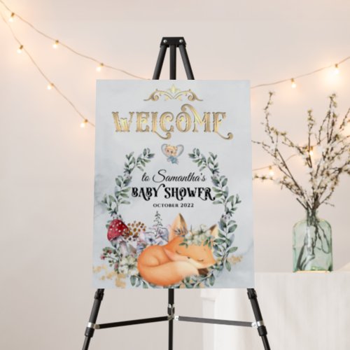 Woodland enchanted forest welcome Baby Shower Foam Board