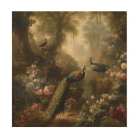 Woodland Estate Peacock Trio Timber Gallery Piece