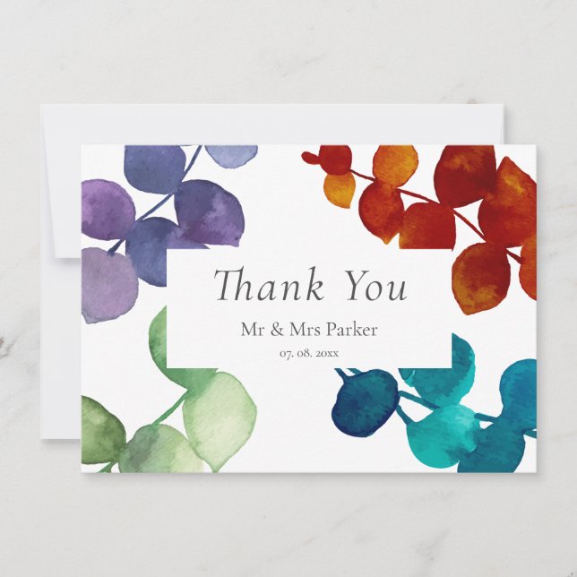 Woodland Eucalyptus Floral Thank You Card (Front)