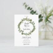 Woodland Eucalyptus Greenery Bridal Shower Invite (Standing Front)