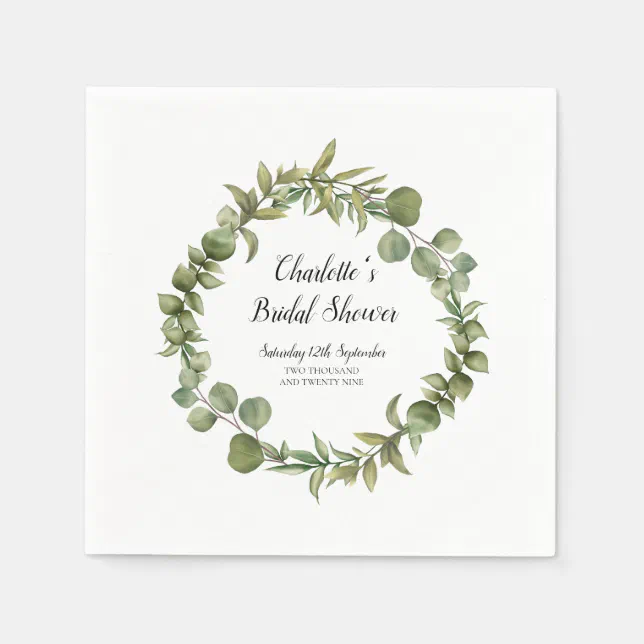 Woodland Eucalyptus Greenery Bridal Shower Napkins Zazzle