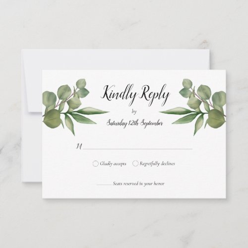 Woodland Eucalyptus Greenery Wedding RSVP