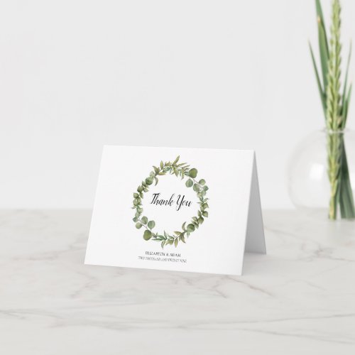 Woodland Eucalyptus Greenery Wedding Thank You Card