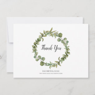 Woodland Eucalyptus Greenery Wedding Thank You Card