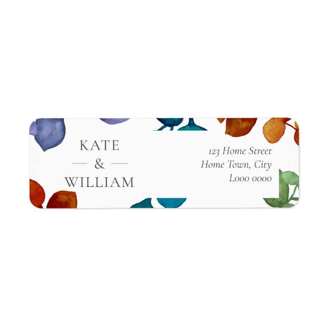 Woodland Eucalyptus Leaves Address Label (Front)