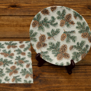 Woodland Evergreen and Pinecone  Tissue Paper