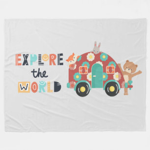 Woodland Explorers Kids Fleece Blanket