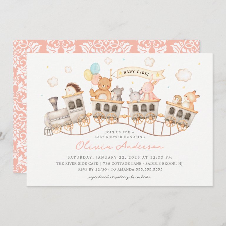 Woodland Express Baby Shower Invitation