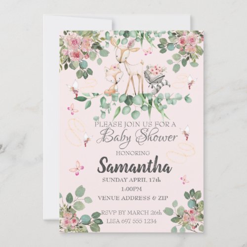 Woodland Fairy Baby Shower Invitation