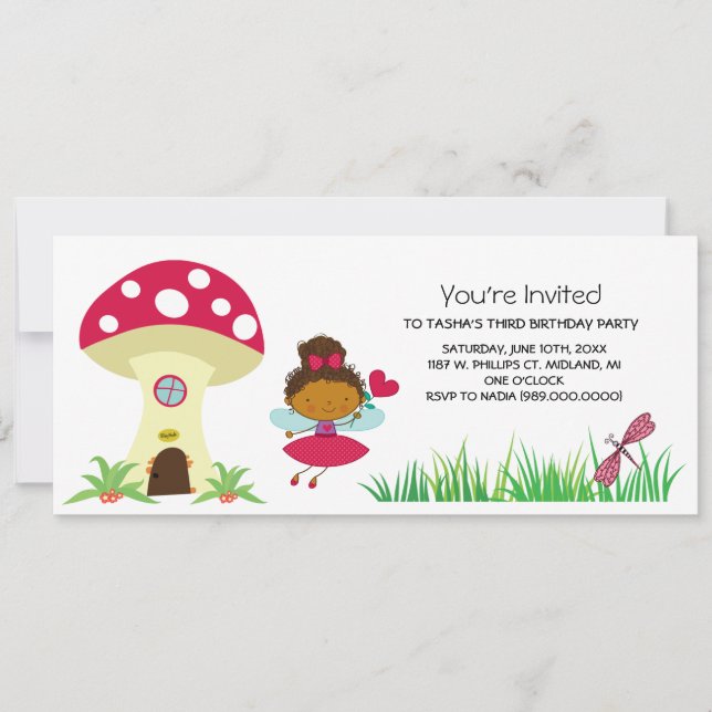 Woodland Fairy Birthday Party Invitations (Front)