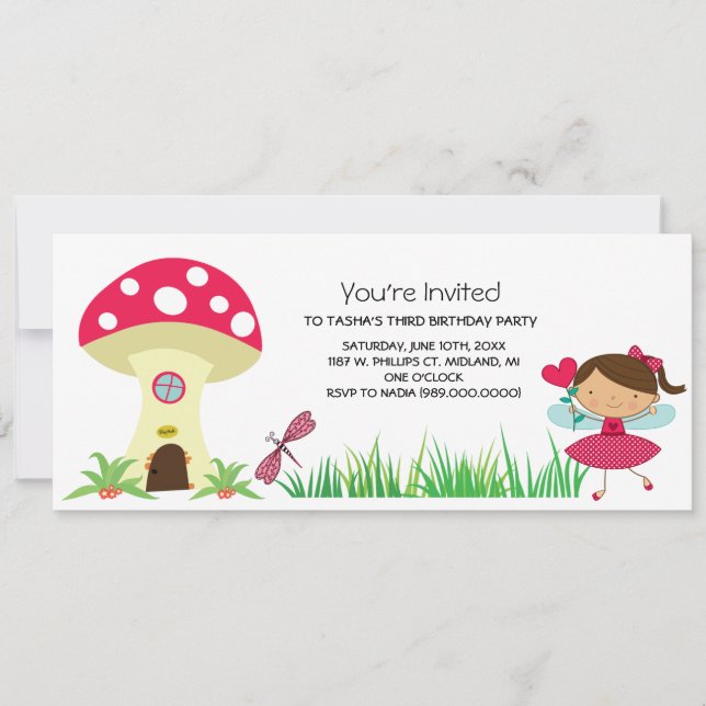 Woodland Fairy Birthday Party Invitations (Front)