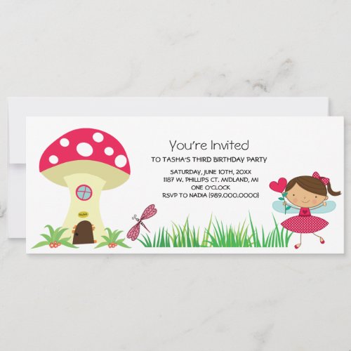 Woodland Fairy Birthday Party Invitations