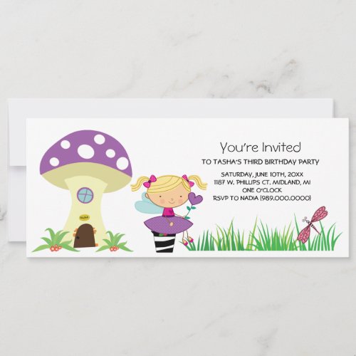 Woodland Fairy Birthday Party Invitations