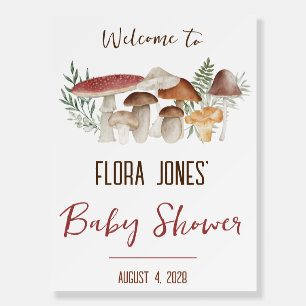 Woodland Fairy, Mushroom Baby Shower Welcome Foam Board
