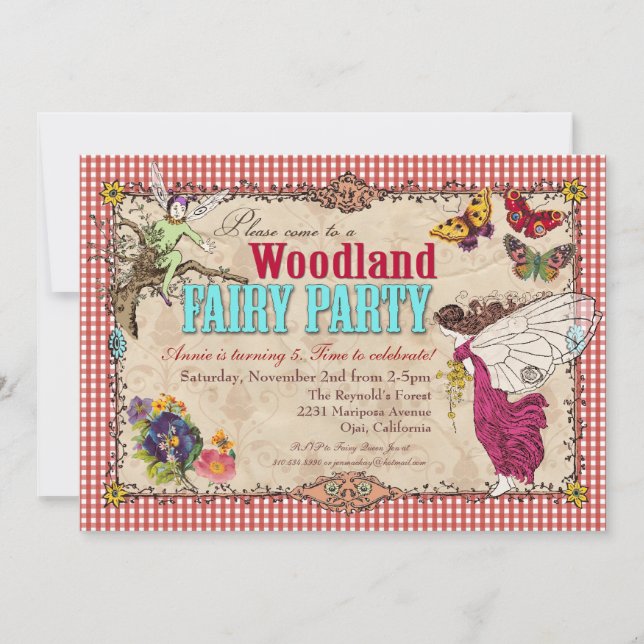 Woodland Fairy Party Invitation (Front)