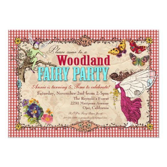 Woodland Fairy Party Invitations 1