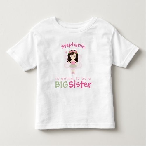 Woodland Fairy Princess Big Sister Toddler T_shirt