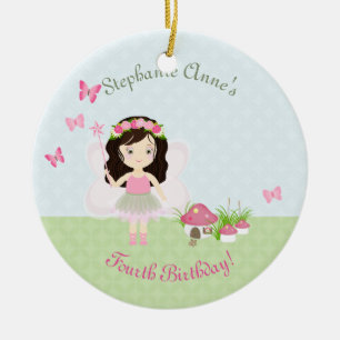 Woodland Fairy Princess Ceramic Ornament