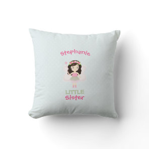 Woodland Fairy Princess Little Sister Throw Pillow