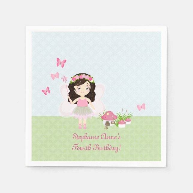 Woodland Fairy Princess Napkins (Front)