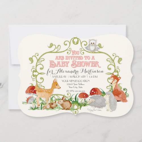 Woodland Fairy Tale Baby Shower Invitations Cards