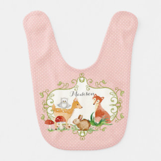 Woodland Fairy Tale Forest Animals Nursery Throw Bib