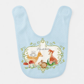 Woodland Fairy Tale Forest Animals Nursery Throw Bib
