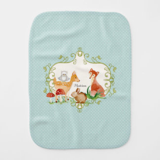 Woodland Fairy Tale Forest Animals Nursery Throw Burp Cloth