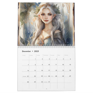 Woodland Fairy Vintage Art Nouveau Fantasy Fae  Calendar