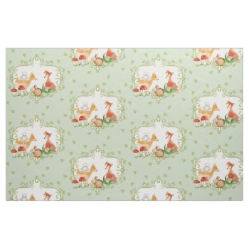 Woodland Fairytale Creatures Baby Neutral Nursery Fabric by PatternsModerne at Zazzle