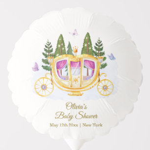 Woodland Fairytale Princess Carriage Baby Shower Balloon
