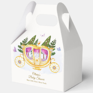 Woodland Fairytale Princess Carriage Baby Shower Favor Boxes