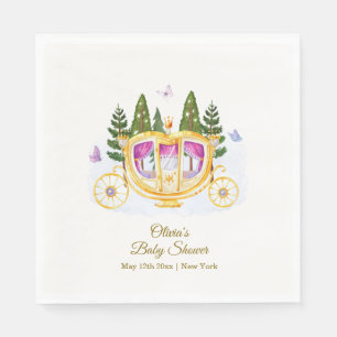 Woodland Fairytale Princess Carriage Baby Shower Napkins