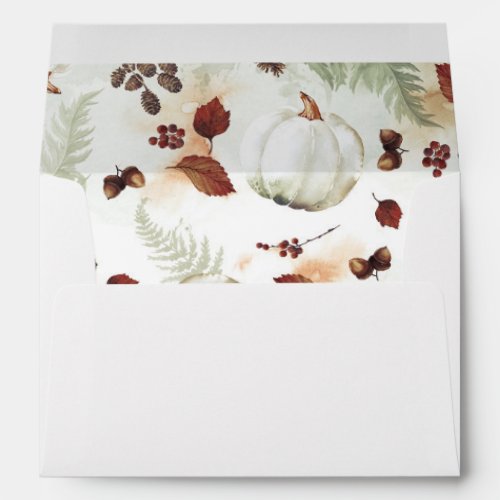 Woodland Fall and White Pumpkin Pattern Envelope