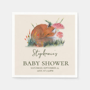 Woodland Fall Baby Shower Cottage Core Napkins