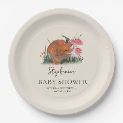 Woodland Fall  Baby Shower  Cottage Core  Paper Plates