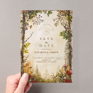 Woodland Fall Forest Wedding Acrylic Invitations