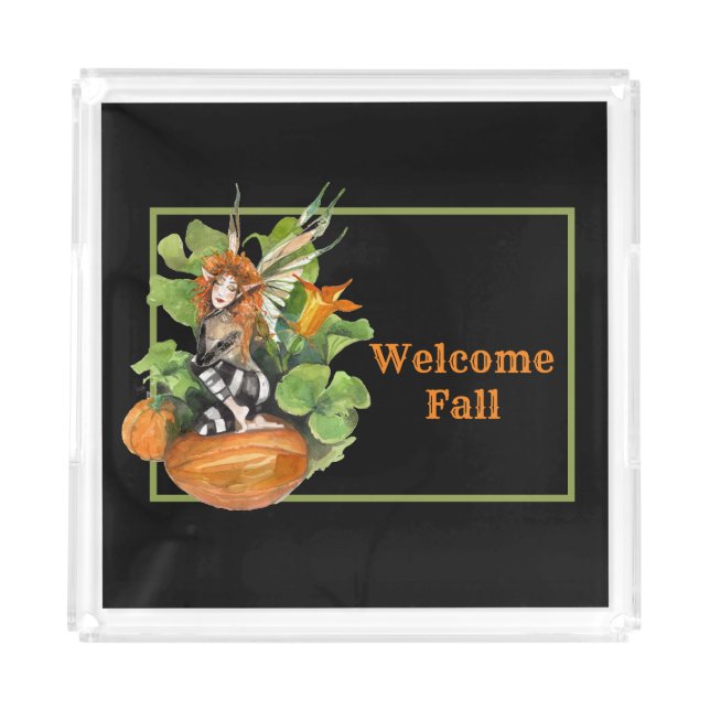 Woodland Fall Harvest Elf  Acrylic Tray (Front)
